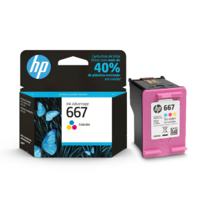 Cartucho Original HP 667 Tricolor, 100 Páginas