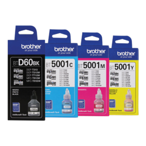 Kit de 4 Botellas de Tinta  Brother BT-D60 108ml, BT5001 CMY 48.8ml