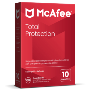 Antivirus McAfee Total Protection VPN 1 Año Licencia Digital - 10 Dispositivos