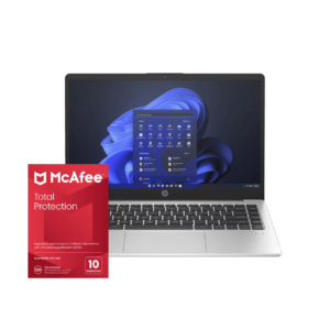 Laptop HP 245 G10 de 14" AMD Ryzen 3 7330U RAM de 8 GB SSD de 512 GB+Antivirus McAfee Total Protection VPN 1 Año Licencia Digital – 10 Dispositivos BUNDLE
