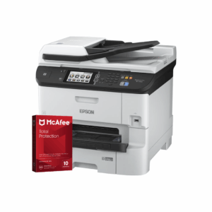 Multifuncional Epson WF-6590 WorkForce Pro +Antivirus McAfee Total Protection VPN 1 Año Licencia Digital – 10 Dispositivos BUNDLE