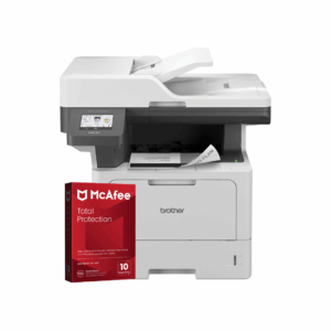 Multifuncional Brother DCPL5660DN, Blanco y Negro, Láser, Print/Scan/Copy+Antivirus McAfee Total Protection VPN 1 Año Licencia Digital – 10 Dispositivos bundle