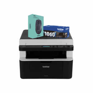 Multifuncional Brother DCP1617NW Laser inalámbrica Blanco y Negro + Tóner TN1060 + Mouse Alámbrico Logitech M90
