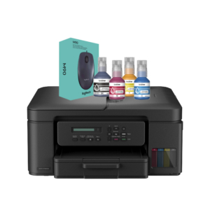 Impresora Multifuncional Brother DCP-T730DW Inkbenefit Tank + Kit de 4 Botellas Original Brother BTD100BK,C,M,Y + Mouse Alámbrico Logitech M90