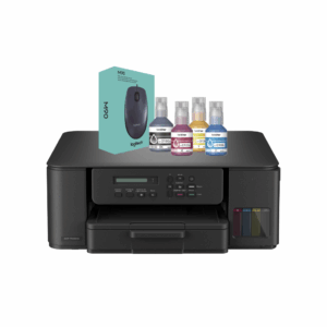 Multifuncional Brother DCP-T530DW InkBenefit Tank + Kit de 4 Botellas de Tinta Original Brother BTD100BK,C,M,Y + Mouse Alámbrico Logitech M90
